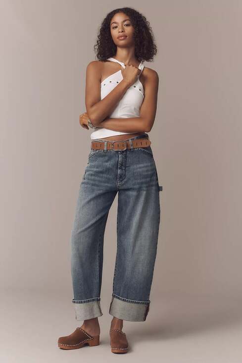 Pilcro Denim - Pilcro Kayden High-Rise Wide-Leg Jeans in Medium Blue Wash